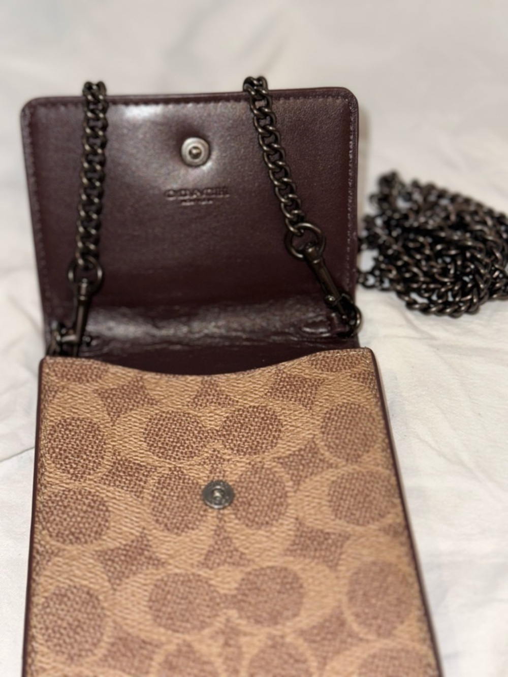 Coach Pink Signature Canvas Crossbody Phone Bag - Picture 4 of 6
